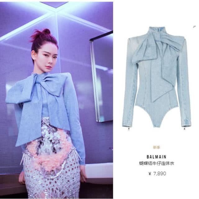 戚薇为凹造型太拼！机场街拍穿7890蝴蝶结上衣配编织裙，两颗泪痣太抢镜