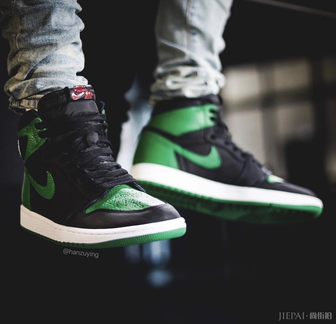 2019必入系列!Air Jordan 1 “PINE GREEN”实物上脚细节双曝光!