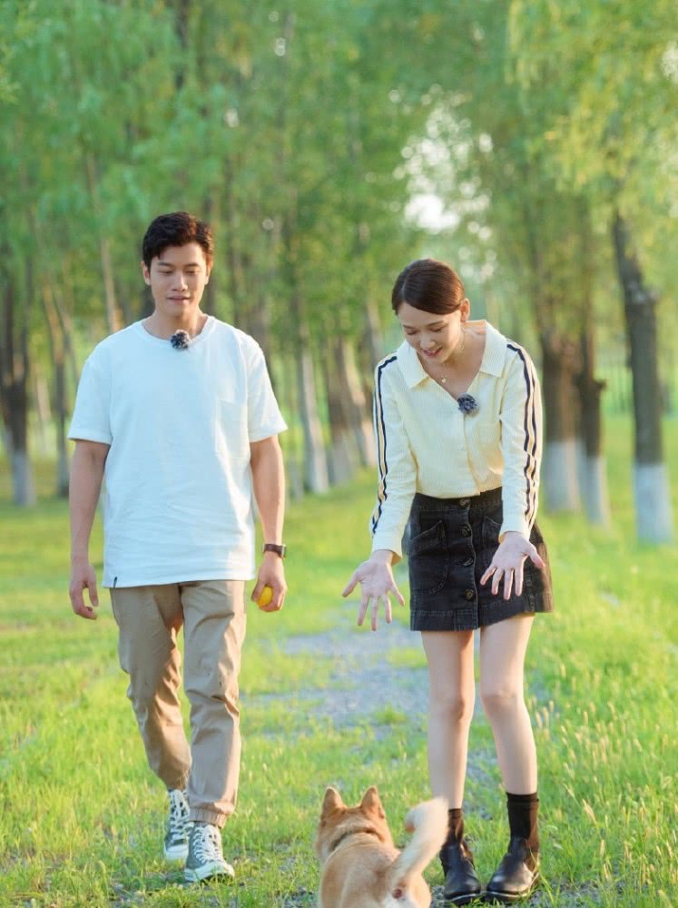 陈乔恩穿黄色衬衣配短裙,少女感十足