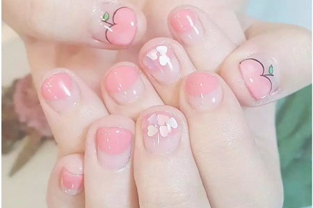 短指甲适合美甲款式,甲床小、圆甲盖不能错过的清爽图案