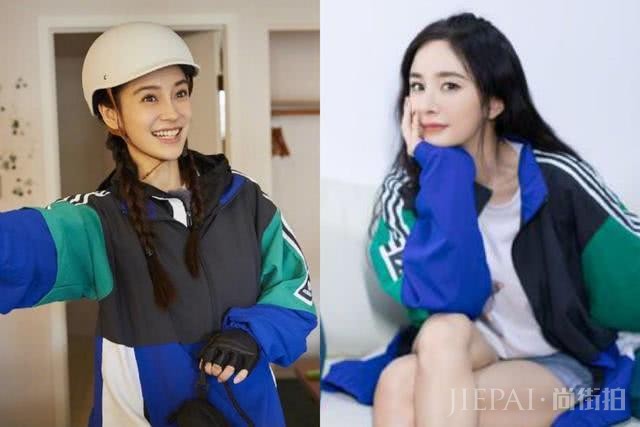 杨幂、ANGELABABY穿同一件外套,一个时髦一个甜美,好都美!