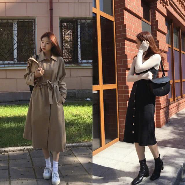 秋天女孩子这样穿保暖又好看，卫衣搭配休闲裤半身裙显高显瘦真漂亮