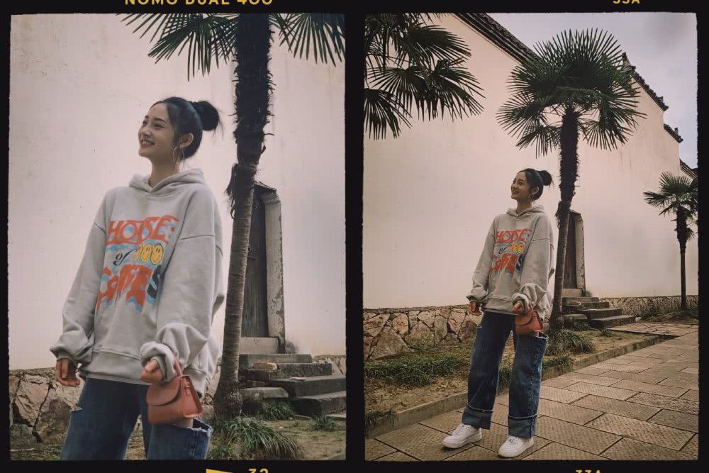 周洁琼一本正经营业,超大卫衣及地裤,谁家的怪味少女快来认领