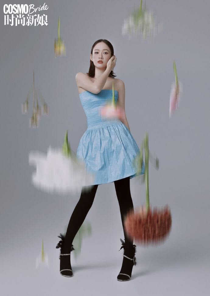 陈乔恩拍摄时尚大片,穿婚纱造型好美,让人想催婚