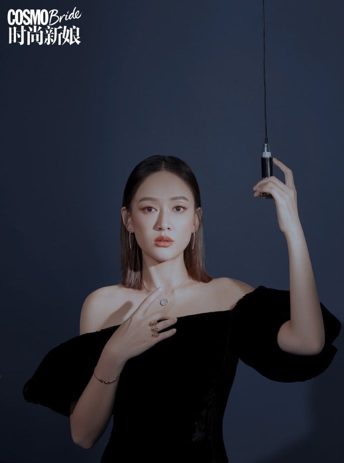 陈乔恩拍摄时尚大片,穿婚纱造型好美,让人想催婚