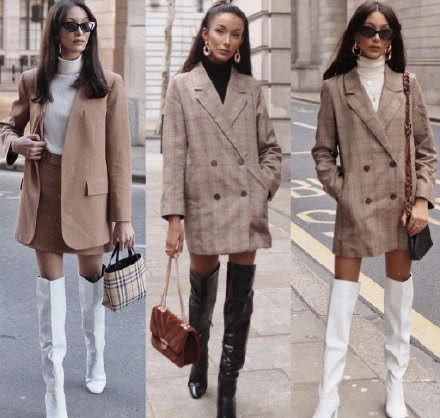 伦敦博主MELISEKREM的英伦风穿搭,大风衣格子裙,优雅又不失新意