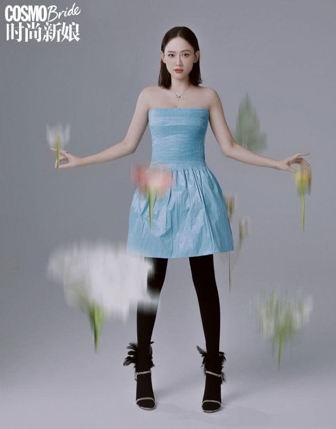 陈乔恩拍摄时尚大片,穿婚纱造型好美,让人想催婚