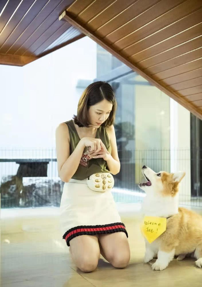 陈乔恩做客艾伦家,微卷短发配半裙,清新甜美范儿十足