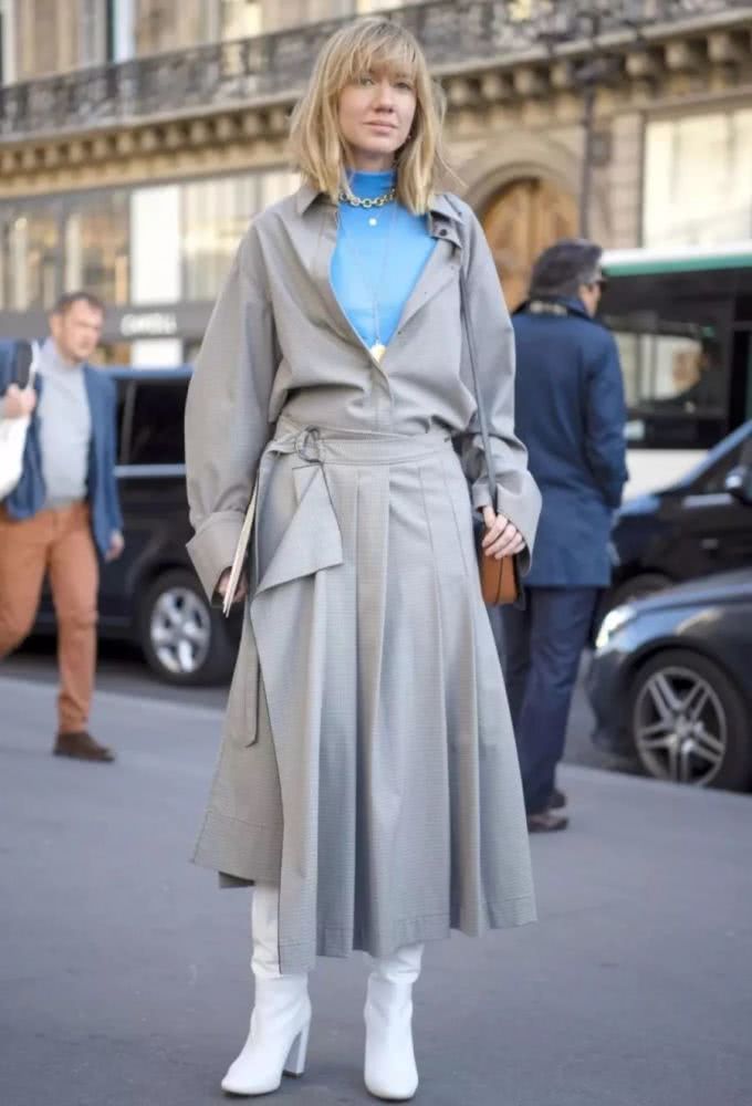 欧美街拍:腿又粗又短这个冬天这样穿最合适