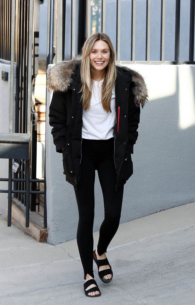 打底裤下面尽量别配雪地靴！瞧瞧下面明星这样穿，时髦显瘦又保暖