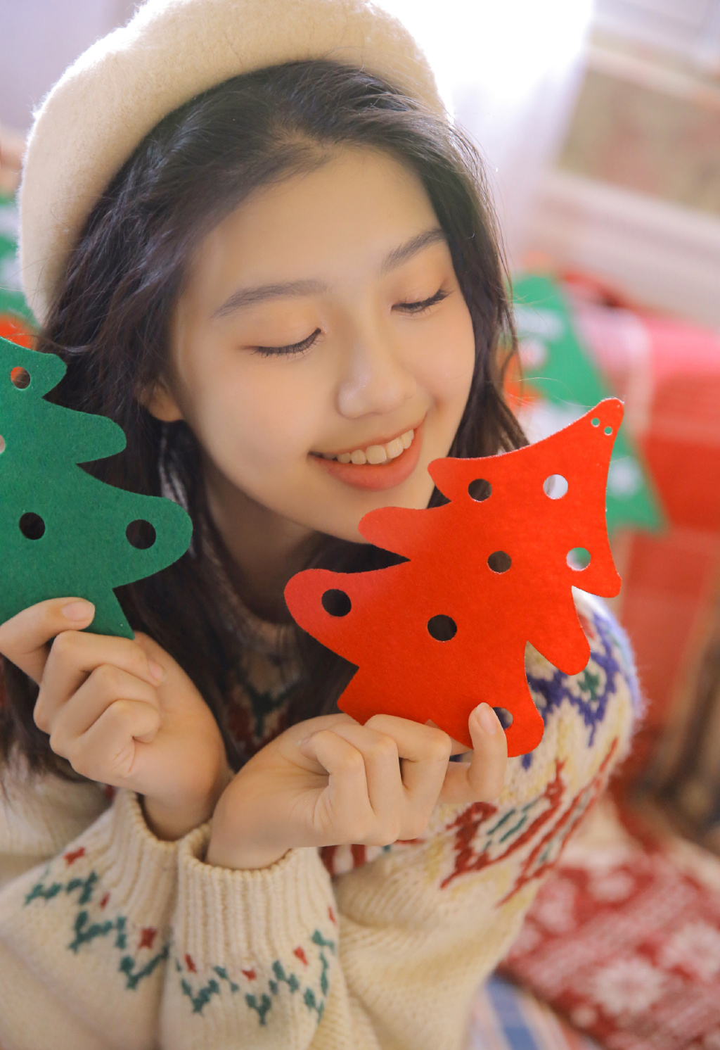 丝袜长腿美女圣诞主题摄影性感写真