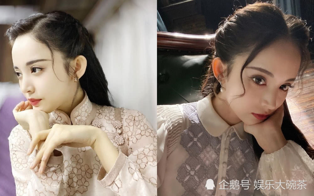 娜扎晒身穿白色上衣秀圣诞节美照，头戴白色网纱不仅优雅还甜美可爱