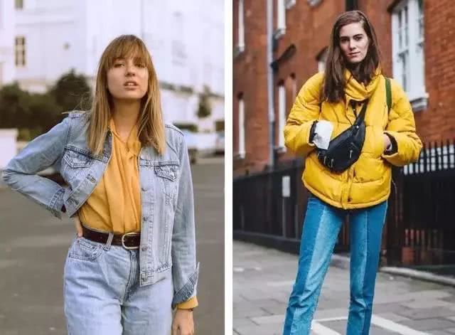 粉色+灰色,姜黄色+牛仔蓝,这几组颜色穿在一起也太显贵了吧