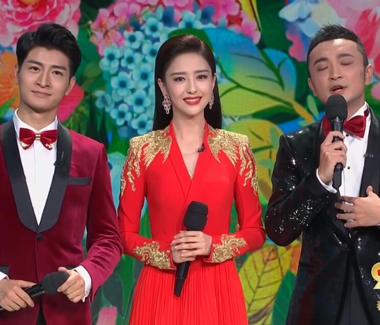 佟丽娅首挑春晚大梁,穿金丝礼服端庄大气,网友:陈思诚长点心吧