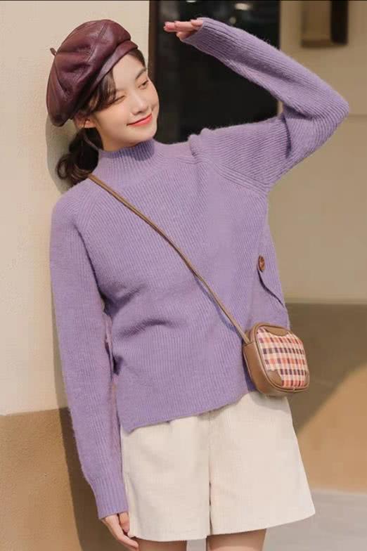 秋冬如何穿出高级感?跟着图片学搭配,让紫色浪漫美出新高度
