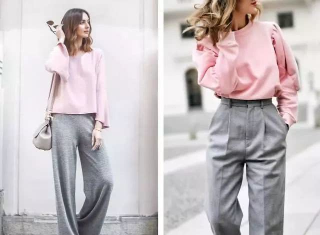 粉色+灰色,姜黄色+牛仔蓝,这几组颜色穿在一起也太显贵了吧