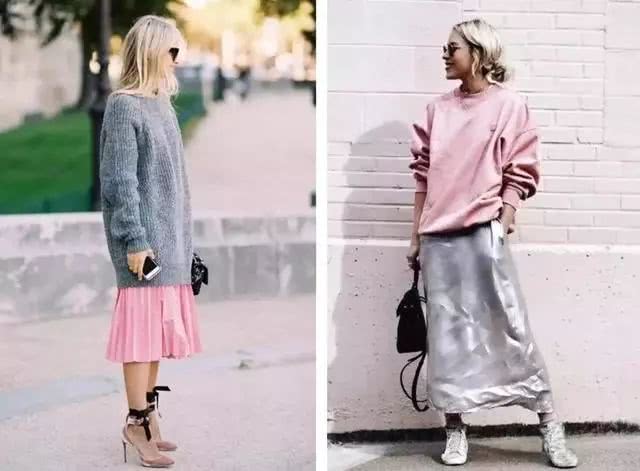 粉色+灰色,姜黄色+牛仔蓝,这几组颜色穿在一起也太显贵了吧