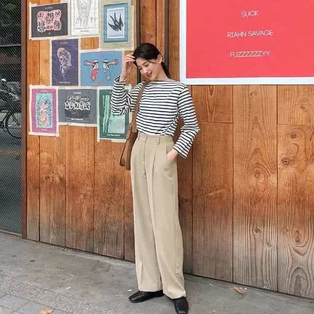 针织衫+拖地裤=秋冬巨洋气穿搭,好看到爆