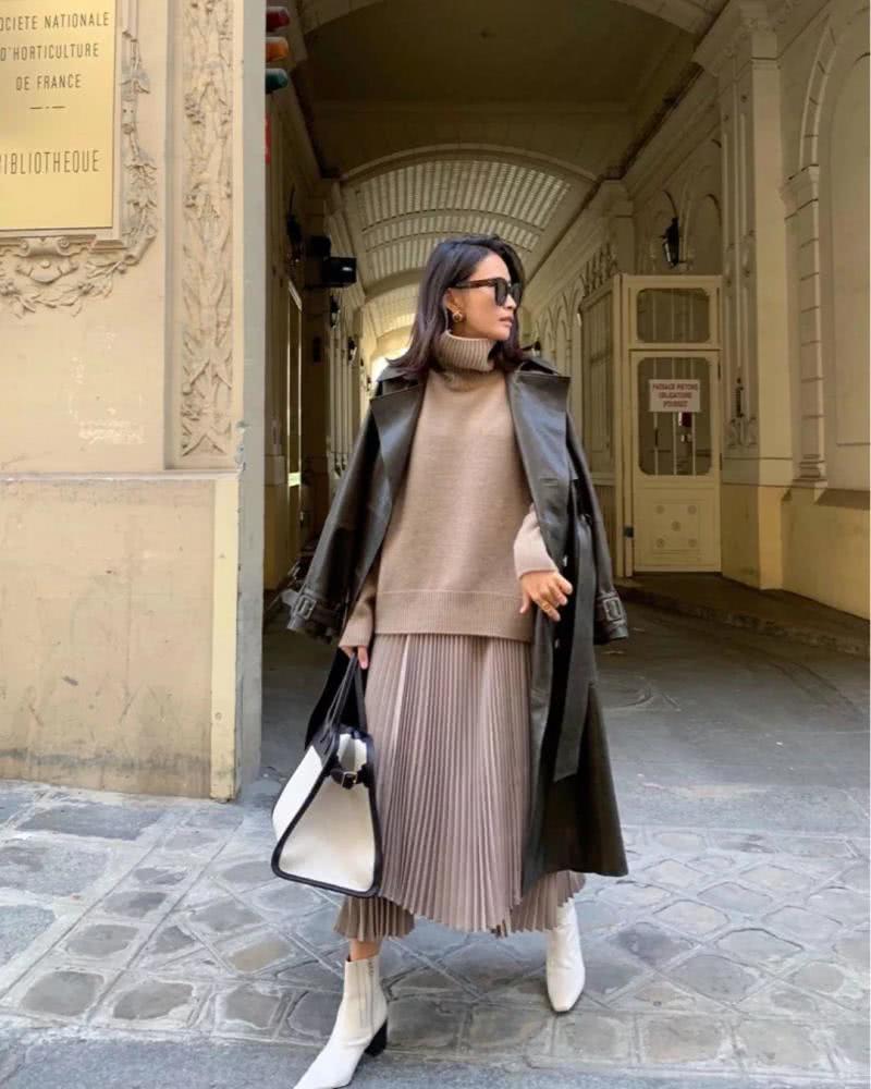 冬天穿裙子比裤子更显瘦！3个搭配保暖又显高，穿出温柔时髦