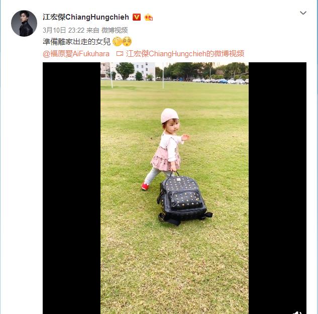 江宏杰晒女儿嘎照,一脸淡定的“离家出走”,网友:要被萌翻了!