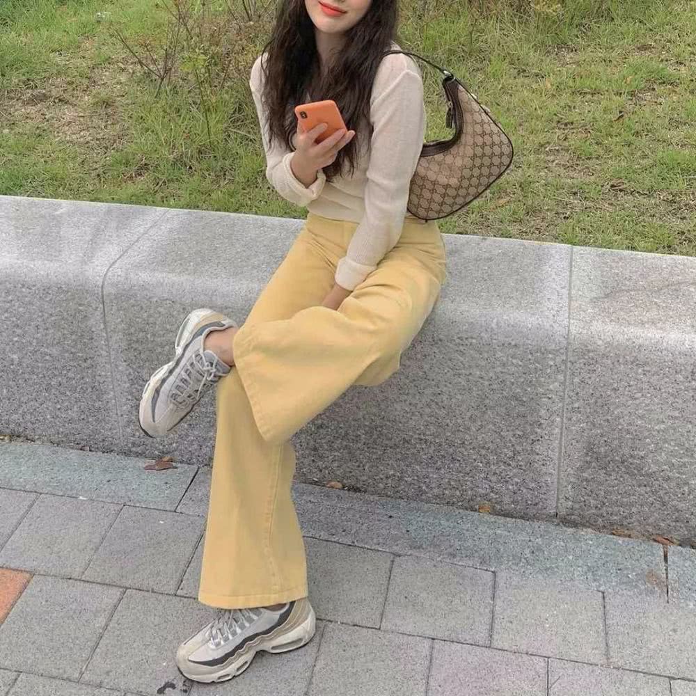 针织衫+拖地裤=秋冬巨洋气穿搭,好看到爆