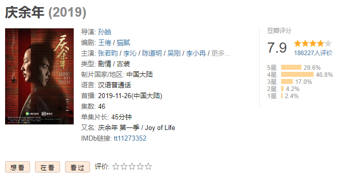 2019年十佳电视剧排名:《庆余年》仅列第九,第一名有点意外!