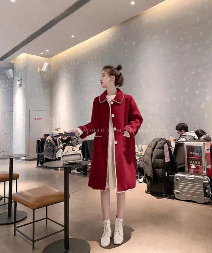 4款毛呢大衣经典穿搭，和长裙穿一块太配了