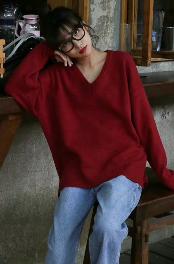 春天红色毛衣怎么穿?和我学穿搭,红红火火过春季