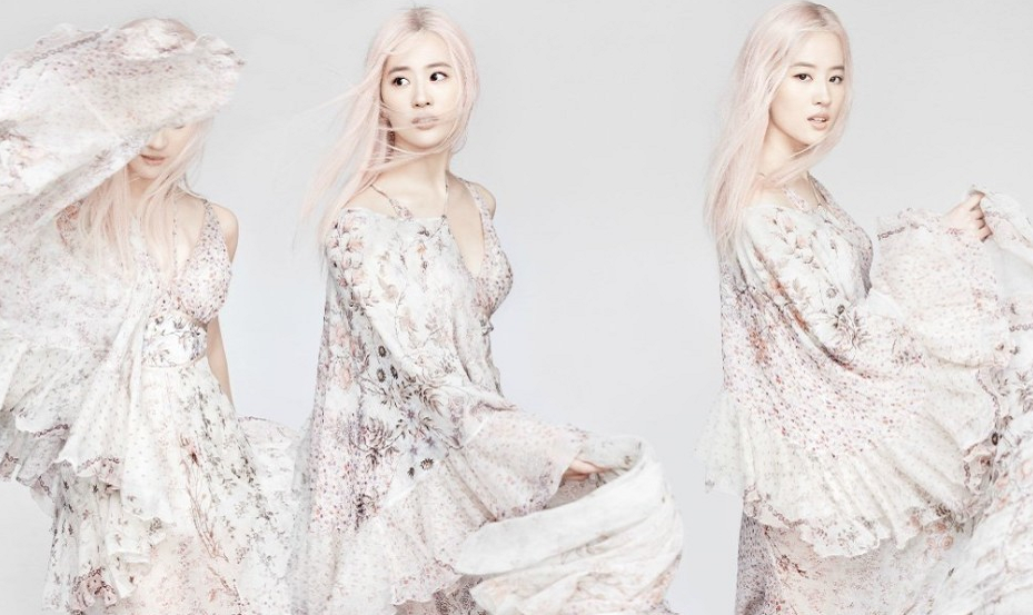 难怪刘亦菲一直都是黑发,当她把头发染成粉色差点让人认不出来