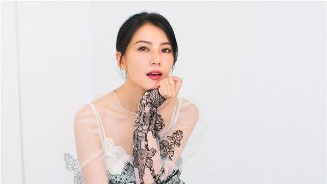 高圆圆薄纱刺绣衫配灰色阔腿裤,扎低盘发气质无敌了