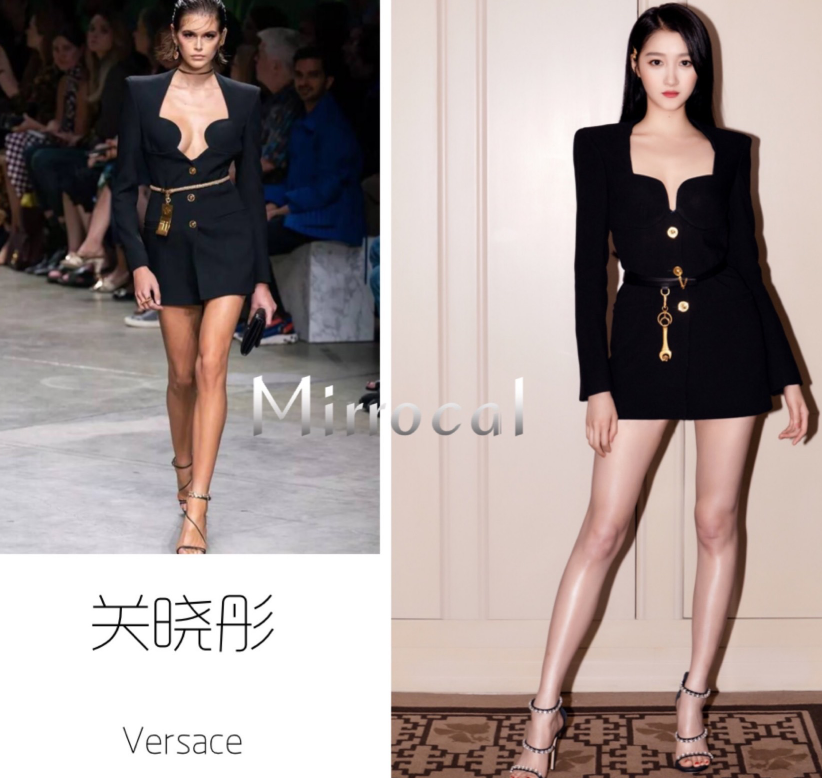 穿上范思哲的关晓彤体重下百更像衣架子,缝领口也好看