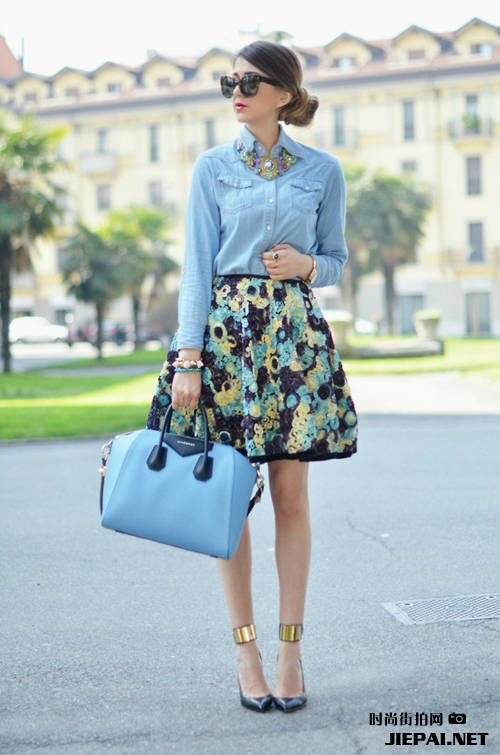 欧美潮人2013初夏街拍 短簿风格清新大方