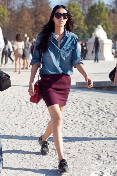 刘雯领衔 看超模示范牛仔衬衫帅气搭配