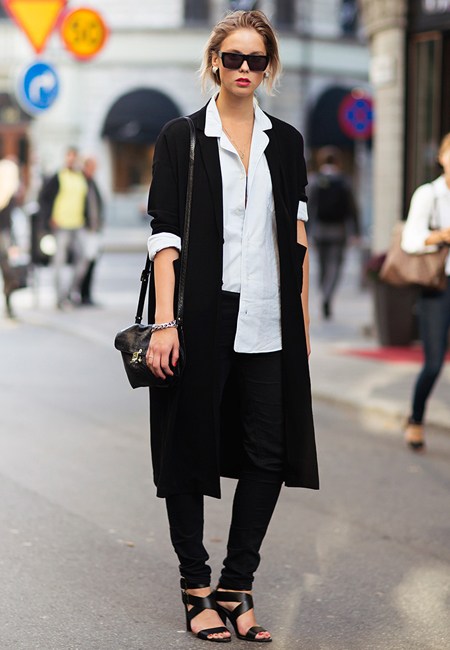 街拍潮人当季时髦长款外套风衣搭配