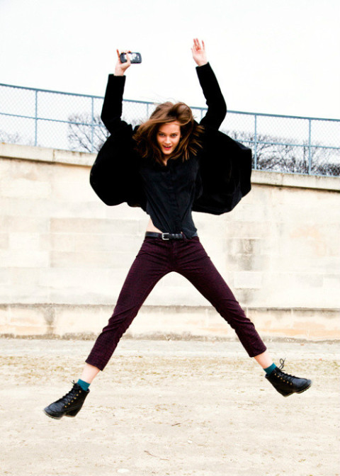 欧美潮女街拍 动感jump风