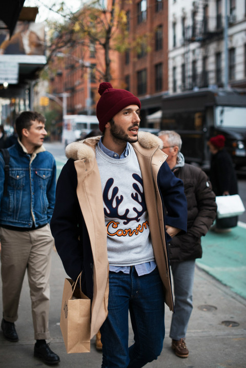 欧美型男街拍 冬季街头有胡须更性感