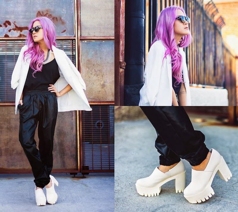 欧美潮女街拍 感受早春鲜艳色彩