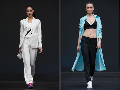 运动少女的春天。Nike T台show