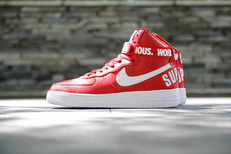 细看极品红色 Supreme x Nike 2014秋冬联名 Air Force 1 系列