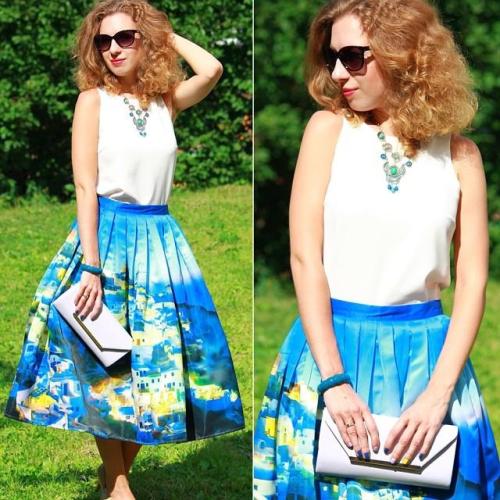 欧美街拍 看潮人印花单品搭配