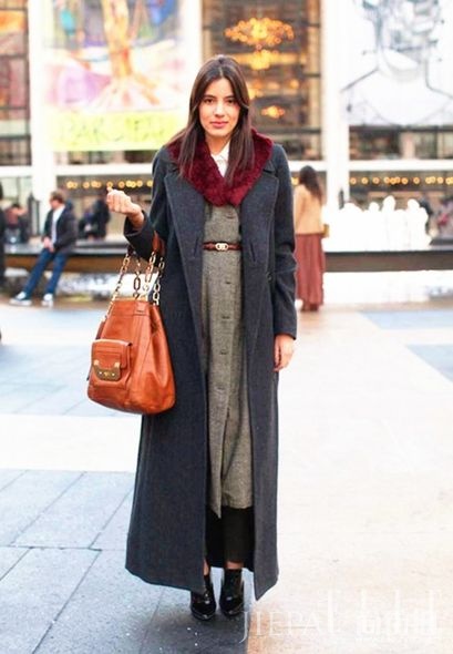 欧美街拍 冬天一件大褛不暖?那就穿两件吧!