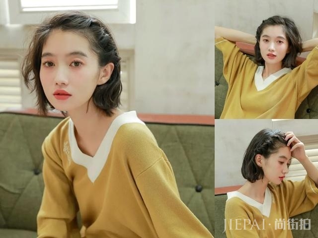 今年流行的“齐下巴烫”发型,又美又显脸小!