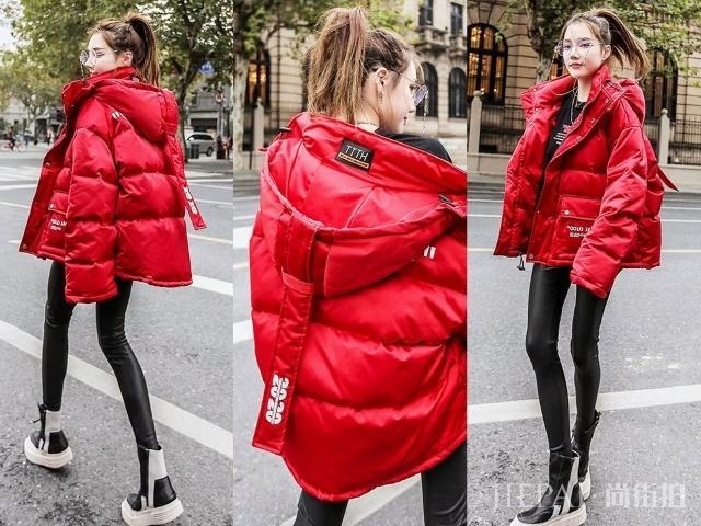 2019年流行的“珊瑚红”羽绒服,时髦的人都已经穿上了!