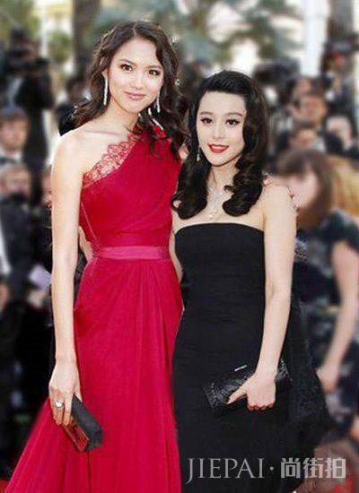 张梓琳红袍造型惊艳全场，合照秒杀范冰冰