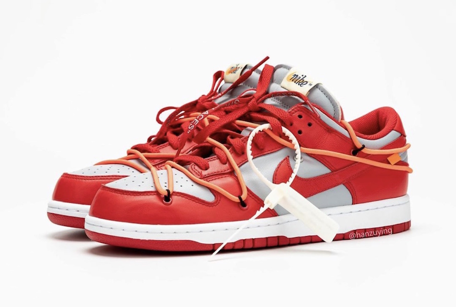 下月重磅登场!Off-White x Nike Dunk Low 灰红实图释出!