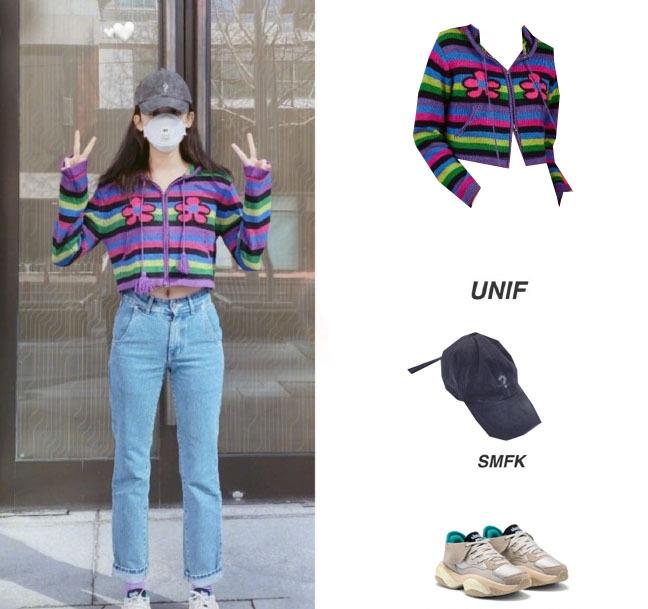 古力娜扎终于晒街拍，彩虹少女装摆pose，秒变校园女生