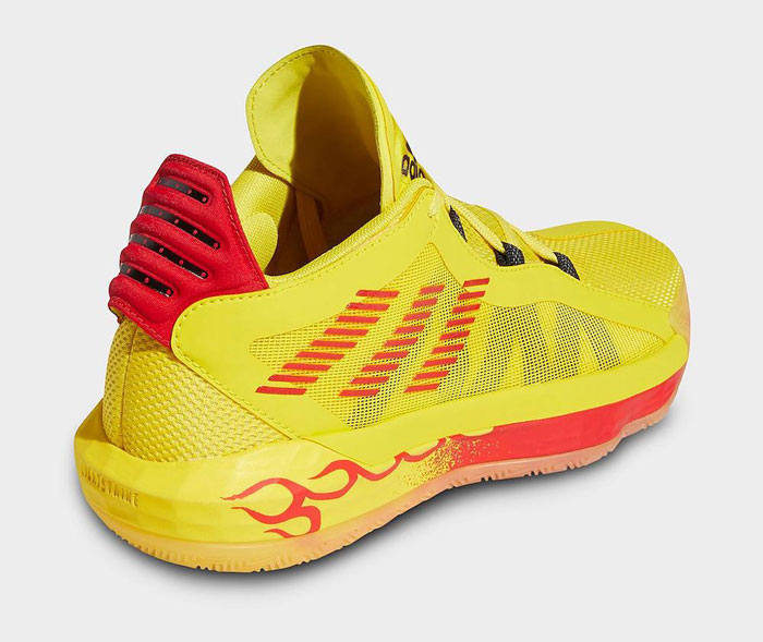 2020年新款篮球鞋adidas Dame 6 “Hot Rod”新款红黄配色篮球鞋图片