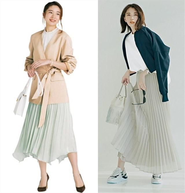 早秋学日本女人穿透明褶皱裙，气质优雅出众太好看