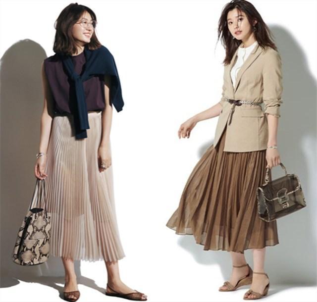 早秋学日本女人穿透明褶皱裙，气质优雅出众太好看