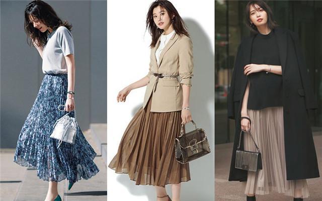 早秋学日本女人穿透明褶皱裙，气质优雅出众太好看